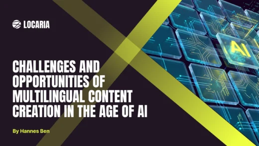 challenges and opportunities of multilingual content creation in the age of ai 3 intersecting yellow lines and an image of squares with the word AI in the middle of one squrae of them