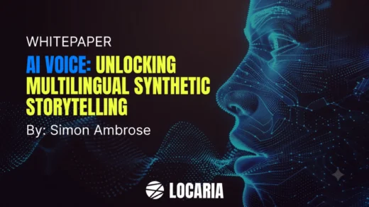 AI Voice: Unlocking Multilingual Synthetic Storytelling AI robot with sound waves coming outside it's mouth