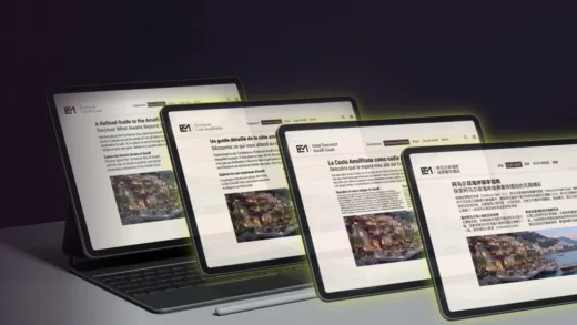 Examples of blogs localised in different languages