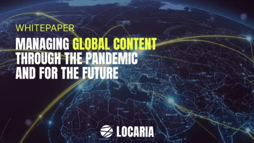 Managing global content planet earth with glowing lines and nodes